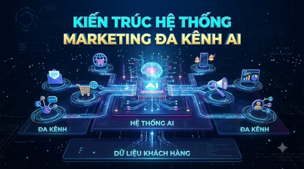 Kiến Trúc Hệ Thống Marketing Đa Kênh Tích Hợp AI Vận Hành Tự Động: Bản Thiết Kế Đột Phá Doanh Thu 2027 1 Sơ đồ kiến trúc hệ thống marketing đa kênh tích hợp AI vận hành tự động 5 tầng