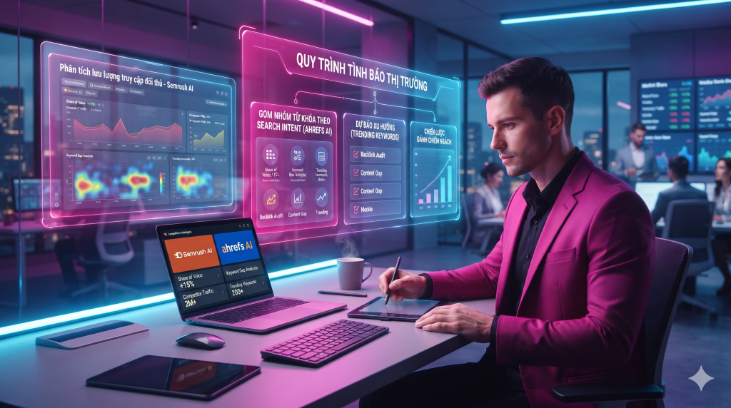 Semrush AI & Ahrefs AI – Phân tích tình báo đối thủ và dự báo thị trường